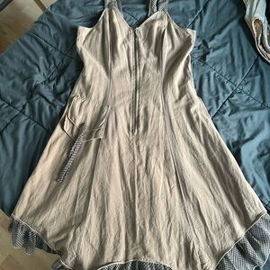 Patchwork brown Sleeveless Dress